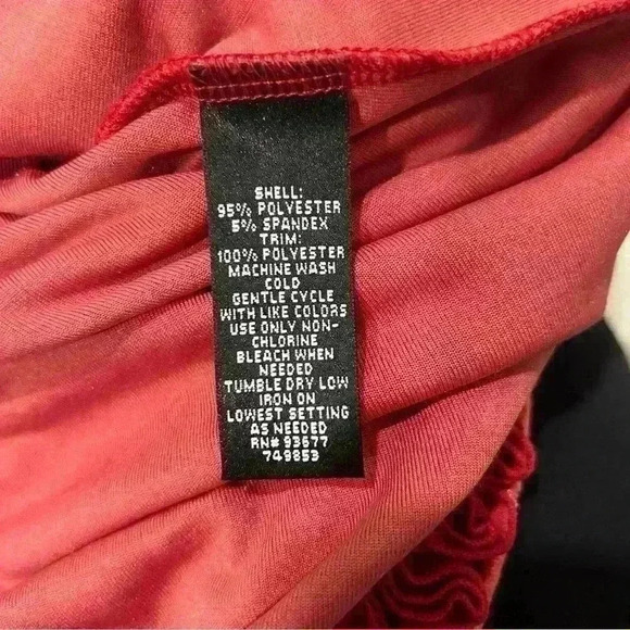 Nicole Miller Women’s Soft Red Velour Sleeveless Ruffle Mini Dress Size M - Picture 5 of 7